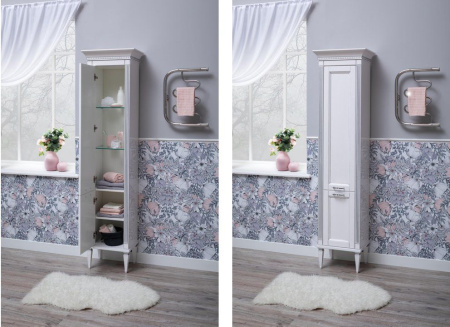 Фото пенал напольный aquanet селена 40 l белый/серебро