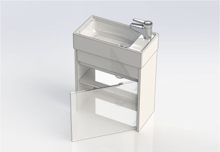 Фото тумба подвесная с раковиной aquanet лидс 50 эвкалипт мистери