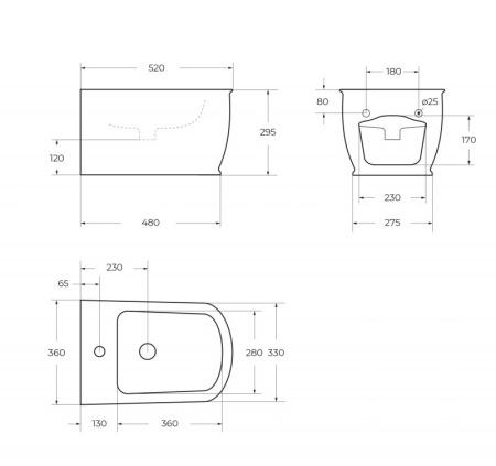 Фото биде подвесное belbagno prado bb10150bh, белое