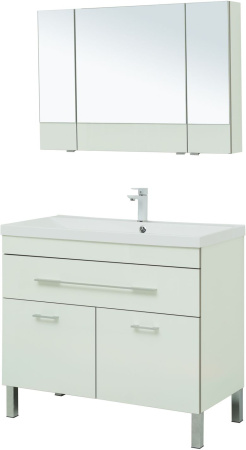 Фото комплект мебели aquanet верона 100 белый (напольный 1 ящик 2 дверцы)