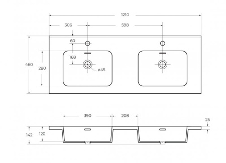 Фото раковина из искусственного мрамора cezares 50211