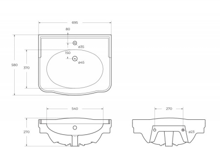 Фото раковина подвесная belbagno boheme bb115l 70 см, белая