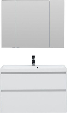 Фото комплект мебели aquanet гласс 100 белый