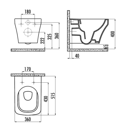 Фото унитаз подвесной безободковый creavit solo so321-11cb00e-0000, белый
