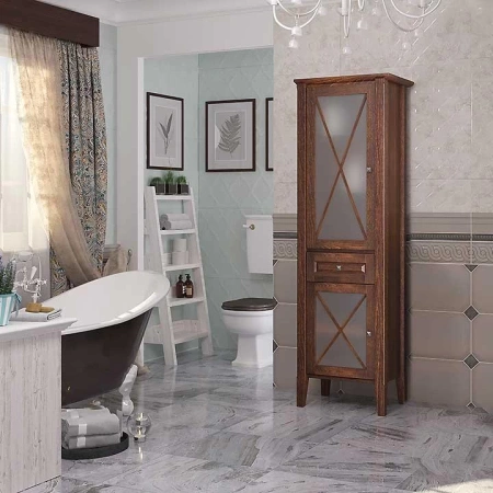 Фото пенал напольный opadiris палермо левый 50 см, светлый орех