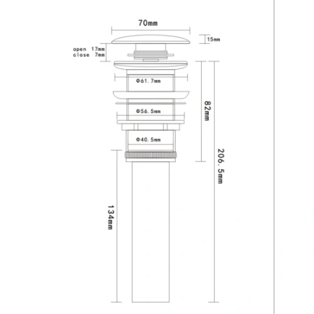 Фото донный клапан с переливом aquame aqm7002-1w, белый глянец Фото донный клапан с переливом aquame aqm7002-1w, белый глянец