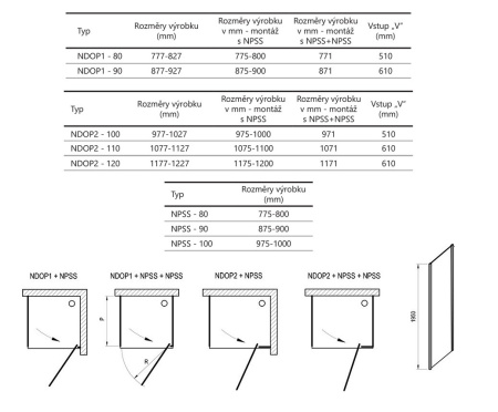 Фото неподвижная стенка ravak nexty npss-100 90oa0100z1 100*195 см, профиль белый/стекло прозрачное