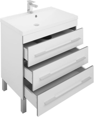 Фото комплект мебели aquanet верона new 75 белый (напольный 3 ящика)