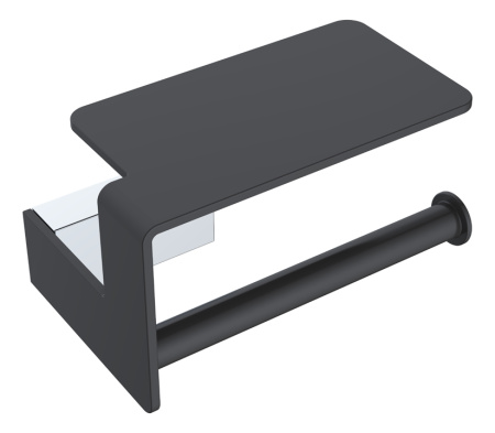 Фото бумагодержатель с полкой boheme q 10941-cr-b, черный/хром
