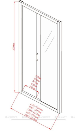 Фото дверь в нишу aquanet alfa naa6121 160*200 см, профиль хром/стекло прозрачное
