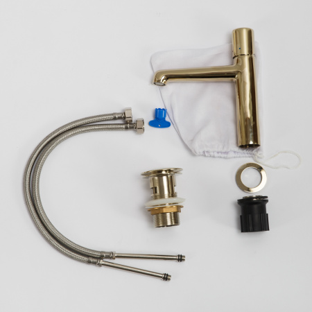 Фото смеситель для раковины belbagno uno uno-lvm-oro, золото