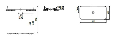 Фото раковина накладная creavit ultra 80 см ul080-00cb00e-0000, белая