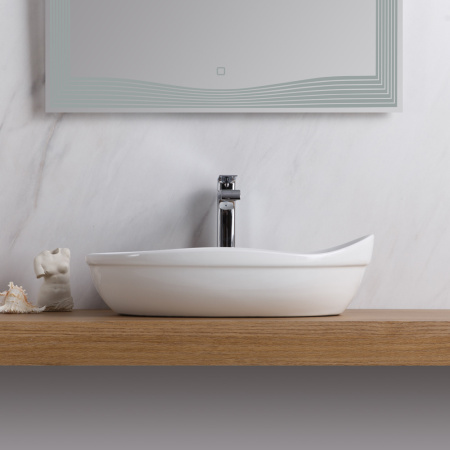 Фото раковина накладная belbagno bb1362 52*34 см, белая