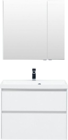 Фото комплект мебели aquanet гласс 80 белый