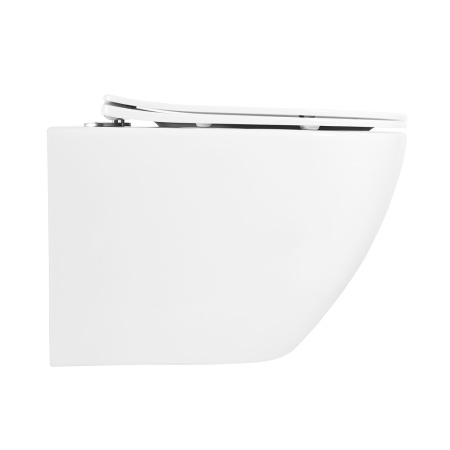 Фото унитаз подвесной безободковый с сиденьем belbagno uno bb3105chr/sc белый, сиденье микролифт