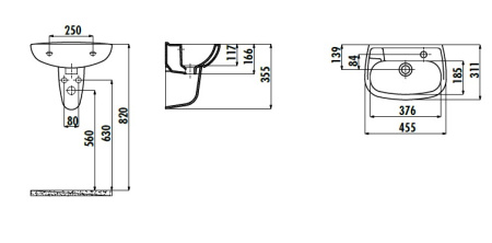 Фото раковина подвесная creavit tp030-00cb00e-0000 45*30 см, белая