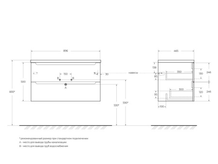Фото тумба подвесная belbagno etna 90 bianco opaco 