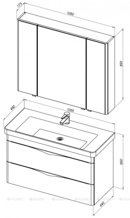Фото зеркало-шкаф aquanet орлеан 105 белый