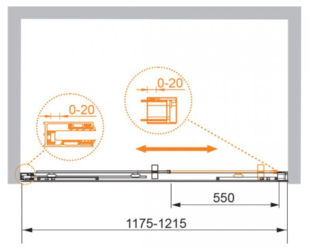 Фото дверь в нишу cezares premier-soft premier-soft-w-bf-1-120-c-cr-iv 120*200 см, профиль хром/стекло прозрачное