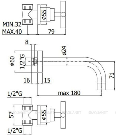 Фото смеситель для раковины paffoni quattro qtv003cr встраиваемый в стену, хром