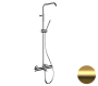 Фото душевая система термостатическая с изливом remer elegance eq34a7mmssofbg, золото брашированное
