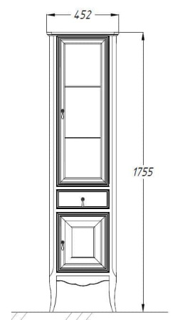 Фото пенал напольный opadiris лоренцо 45 см левый, белый матовый