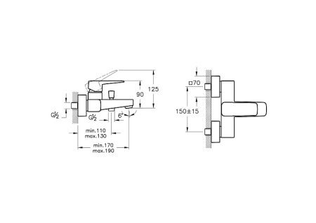 Фото смеситель для ванны и душа vitra root square a4273736exp, черный матовый