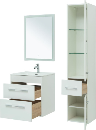 Фото комплект мебели aquanet августа 60 белый (ручка хром)