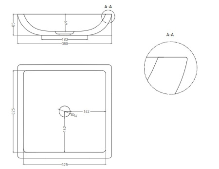 Фото раковина salini s-sense callista 04 1101108grf, глянец покраска по ral полностью