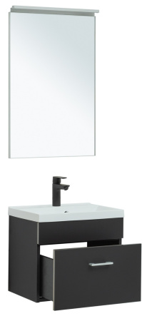Фото комплект мебели aquanet верона 50 черный матовый (раковина нота 50)