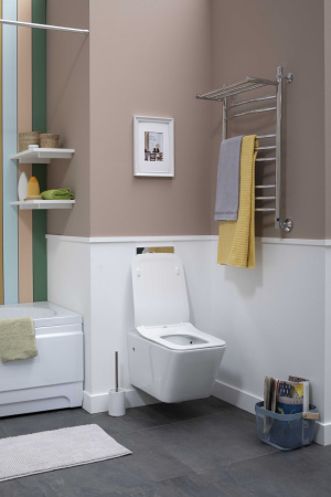 Фото унитаз подвесной безободковый aquanet rimless tavr-w bl-103n-wht белый, сиденье микролифт