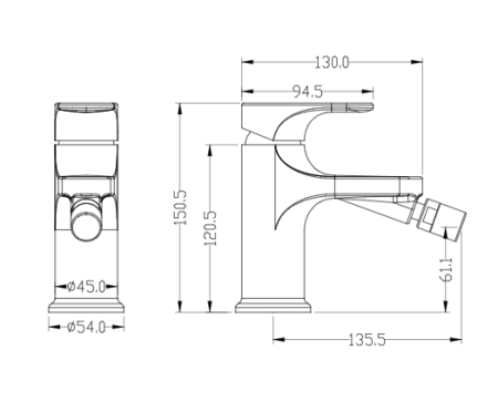 Фото смеситель для биде boheme spectre 456-br, бронза