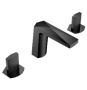 Фото смеситель для раковины на 3 отверстия boheme venturo 150-b-touch черный, ручка touch