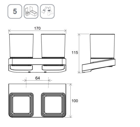 Фото стакан настенный ravak 10° td 220.20 x07p558, черный