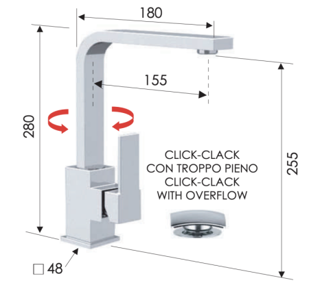 Фото смеситель для раковины remer qubika q10g д/к, хром