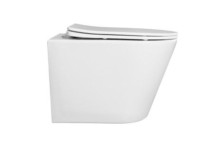 Фото унитаз-компакт подвесной безободковый aquatek вега aq1904-00 490*360*320 мм, горизонтальный выпуск, тонкое сиденье с механизмом плавного закрывания, крепеж