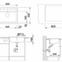 Фото мойка для кухни из искусственного камня blanco dalago 6-f 517657 жасмин 50х60