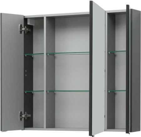 Фото зеркало-шкаф aquanet алвита 90 серый антрацит