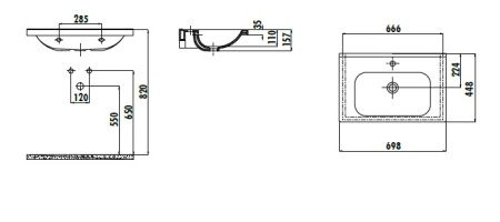 Фото раковина мебельная creavit ideal 70*45 см id070-00cb00e-0000, белая