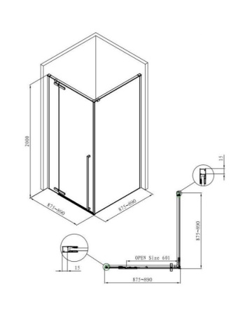 Фото душевой угол allen brau fantasy 3.11001-00 90*90*200 см, профиль хром