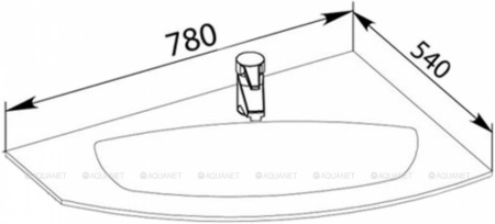 Фото раковина для тумбы de aqua трио lux r wtl 010 new, белая