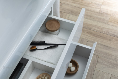 Фото комплект мебели aquanet беркли 60 белый/дуб рошелье (зеркало белое)