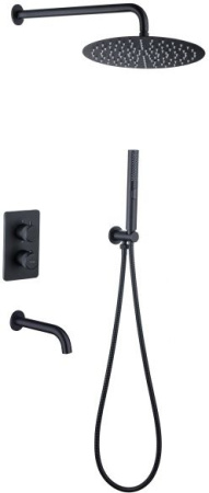 Фото встраиваемый комплект для ванны и душа allen brau priority 5.31014-31, черный матовый