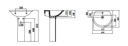 Фото раковина подвесная creavit selin sl060-00cb00e-0000 60 см, белая