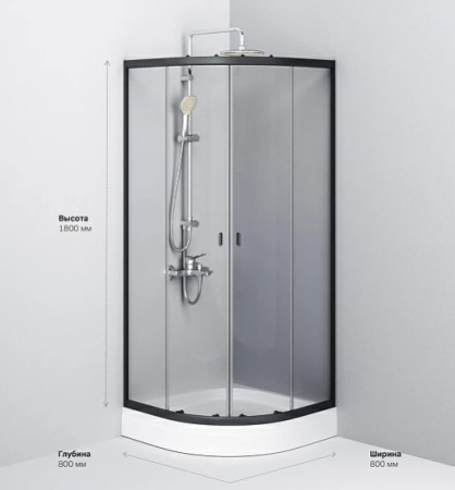 Фото душевой угол am.pm x-joy 80*80 см, профиль черный/стекло прозрачное