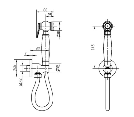 Фото гигиеническая лейка boheme medici 404-2, бронза