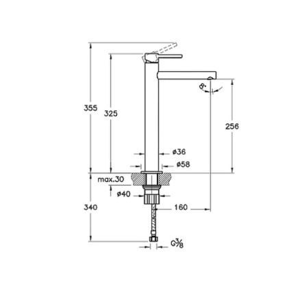 Фото смеситель для раковины vitra origin a42558 высокий, хром