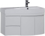 Фото тумба подвесная с раковиной aquanet сопрано 95 r белый (2 дверцы 2 ящика)