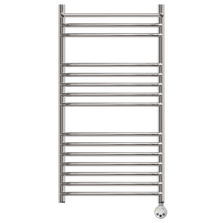 Фото полотенцесушитель электрический point альфа pn05150spe п14 500x1000 с полкой левый/правый, хром