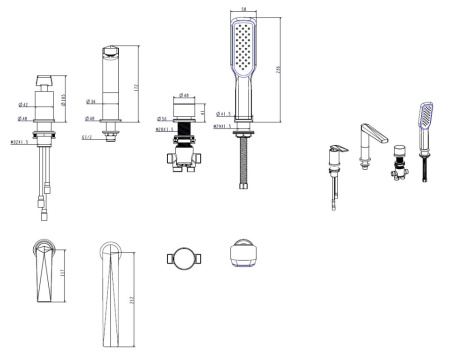 Фото смеситель на борт ванны boheme venturo 370, хром